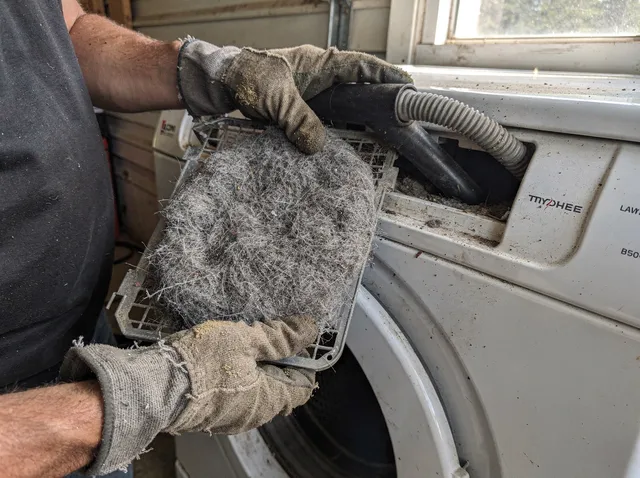 Cleaning Dryer Lint Trap in West Carson
