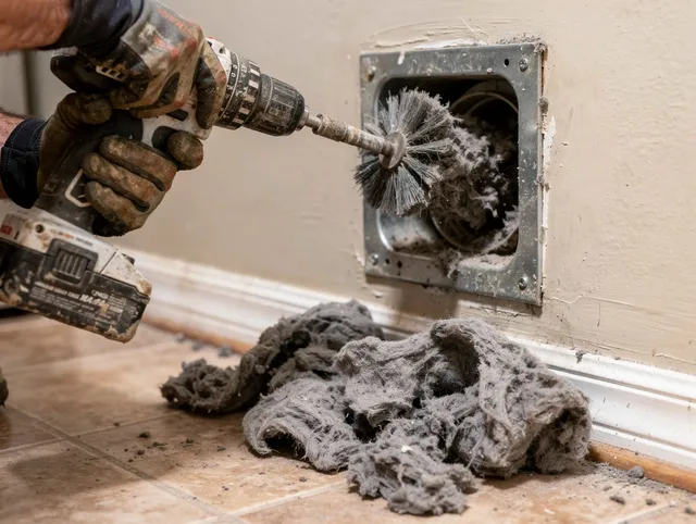 Certified West Carson Dryer Vent Cleaning technician performing dryer vent cleaning in West Carson